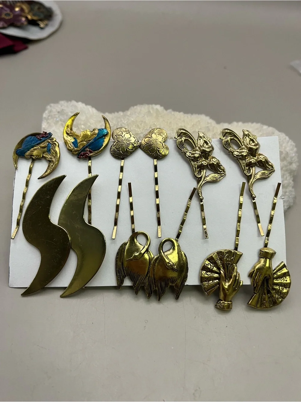Gold-Tone Decorative Hair Pin Set - Women Accessories